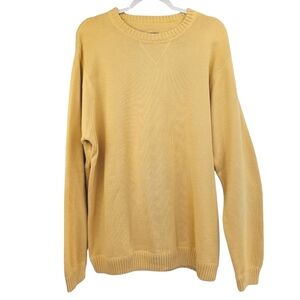Eddie Baurer Men's Woven Cotton Crew Neck Sweater, Soft Gold, Size XLT